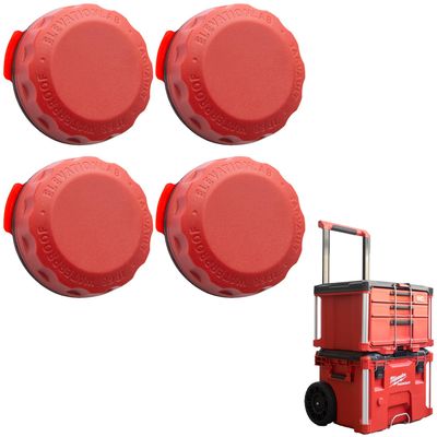 Elevation Lab TagVault AirTag Surface for Milwaukee PACKOUT (4 Pack) - The Waterproof AirTag Stick-On Holder | 3M VHB, Ultra-Durable, Screw-On Design