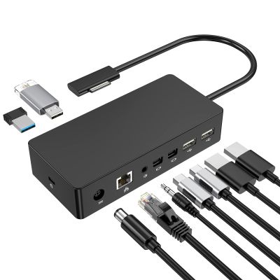 Surface Dock, Surface Pro Docking Station with 90W Power Supply Compatible with Surface Pro11/10/9/ 8/X/7/6/4/3, Surface Laptop 4/3/2/go, Surface Laptop, Surface Book2,Surface Book,Surface Go