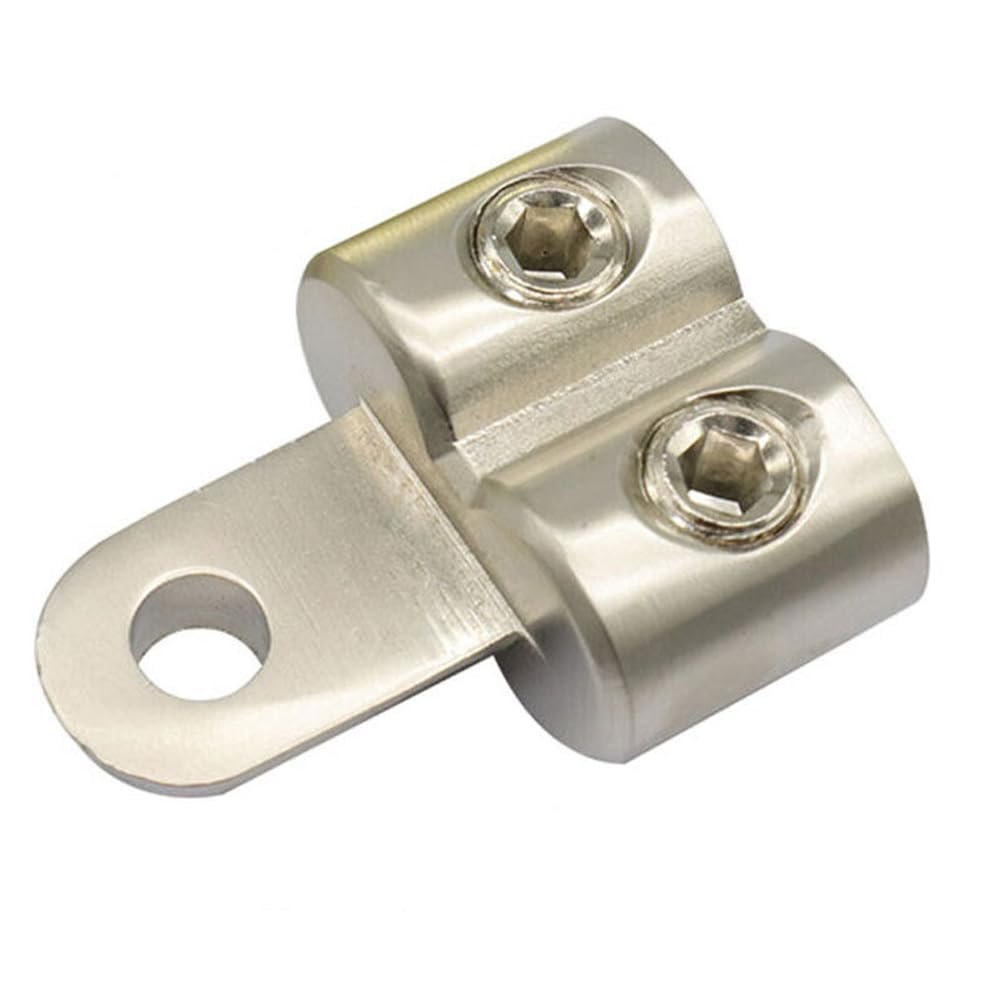 0/4 Gauge Screw Wire Butt Ring Terminal Connectors Car Audio Wire Power (0GA,Silver)