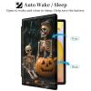 Case for 6.8" Kindle Paperwhite (11th Generation 2021) and Kindle Paperwhite Signature Edition PU Leather 360 Degree Rotating Swivel Smart Cover with Auto Wake/Sleep, Halloween Skull Human Skeleton view 3
