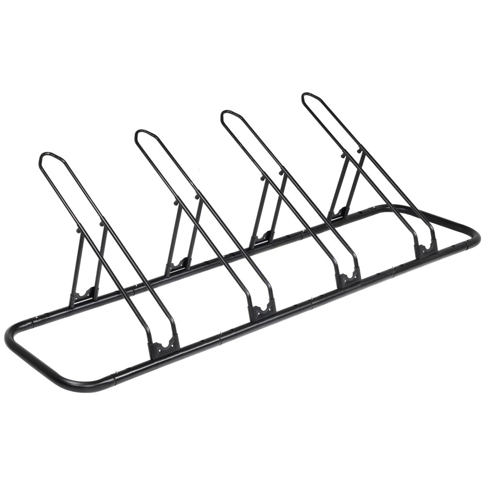CyclingDeal Bicycle Floor Parking Rack Stand - for Mountain MTB Road Bike - Indoor Home Garage Storage - Adjustable 4 Bikes