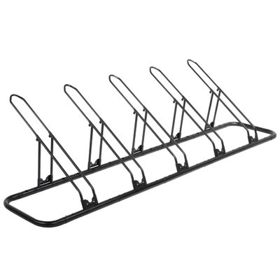 CyclingDeal Bicycle Floor Parking Rack Stand - for Mountain MTB Road Bike - Indoor Home Garage Storage - Adjustable 5 Bikes