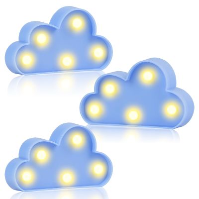 clothmile 3 PCS LED Night Light LED Blue Clound Night Light Can Be Hung on The Wall Kids Room Light, Suitable for Birthday Party Holiday Decoration Baby Room Nursery Decoration