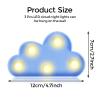 clothmile 3 PCS LED Night Light LED Blue Clound Night Light Can Be Hung on The Wall Kids Room Light, Suitable for Birthday Party Holiday Decoration Baby Room Nursery Decoration view 2