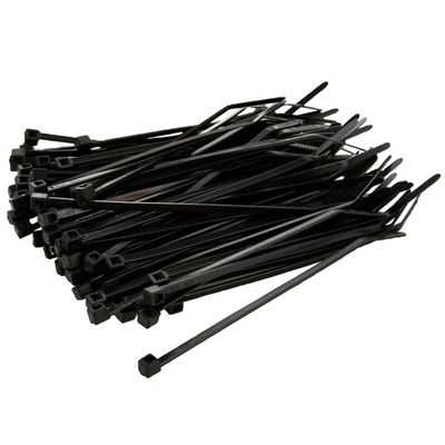 ECOOPTS 8 inch Black Heavy Duty Zip Ties (100 Pack) 50lbs Tensile Strength, Nylon Cable Wire Ties for Indoor and Outdoor, Artificial Faux Ivy Fence Privacy Screen