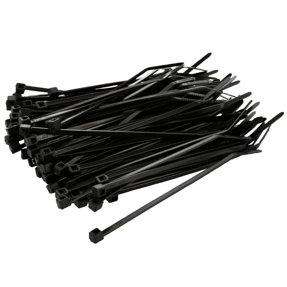 ECOOPTS 8 inch Black Heavy Duty Zip Ties (100 Pack) 50lbs Tensile Strength, Nylon Cable Wire Ties for Indoor and Outdoor, Artificial Faux Ivy Fence Privacy Screen