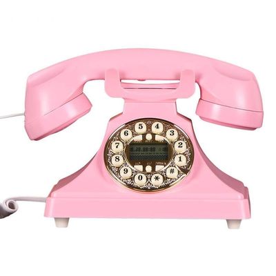 Telephone Retro Vintage Antique American Wired Home Fixed Landline Telephone Black Pink Fixed Telephone