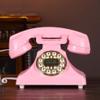Telephone Retro Vintage Antique American Wired Home Fixed Landline Telephone Black Pink Fixed Telephone view 3