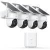 aosu Security Cameras Outdoor Wireless, 4 Cam-Kit, No Subscription, Solar-Powered, Home Security Cameras System with 360 Pan & Tilt, Auto Tracking, 2K Color Night Vision, Easy Setup, 2.4 & 5GHz WiFi view 1