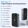 Selore USB C Dock 3 HDMI, Docking Station Dual Monitor,16 in 1 Laptop Docking Station 3 Monitors with Triple HDMI,10G USB A/C 3.1,100W PD,SD/TF,Ethernet,USB C Hub,USB C Dongle for Windows Mac view 2
