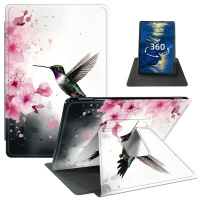 Case for 6" All-New Kindle 11th Generation 2022 Release (NOT FIT Paperwhite/Oasis) PU Leather 360 Degree Rotating Swivel Stand Smart Cover with Auto Wake/Sleep for Kindle 11th Gen 2022,Art Hummingbird