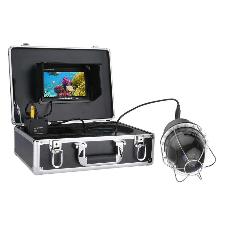 7 Inch Underwater Fishing Video Camera Fish Finder IP68 360 Degree Rotating Dome Rotating Panoramic Viewing Camera,50m (50m)