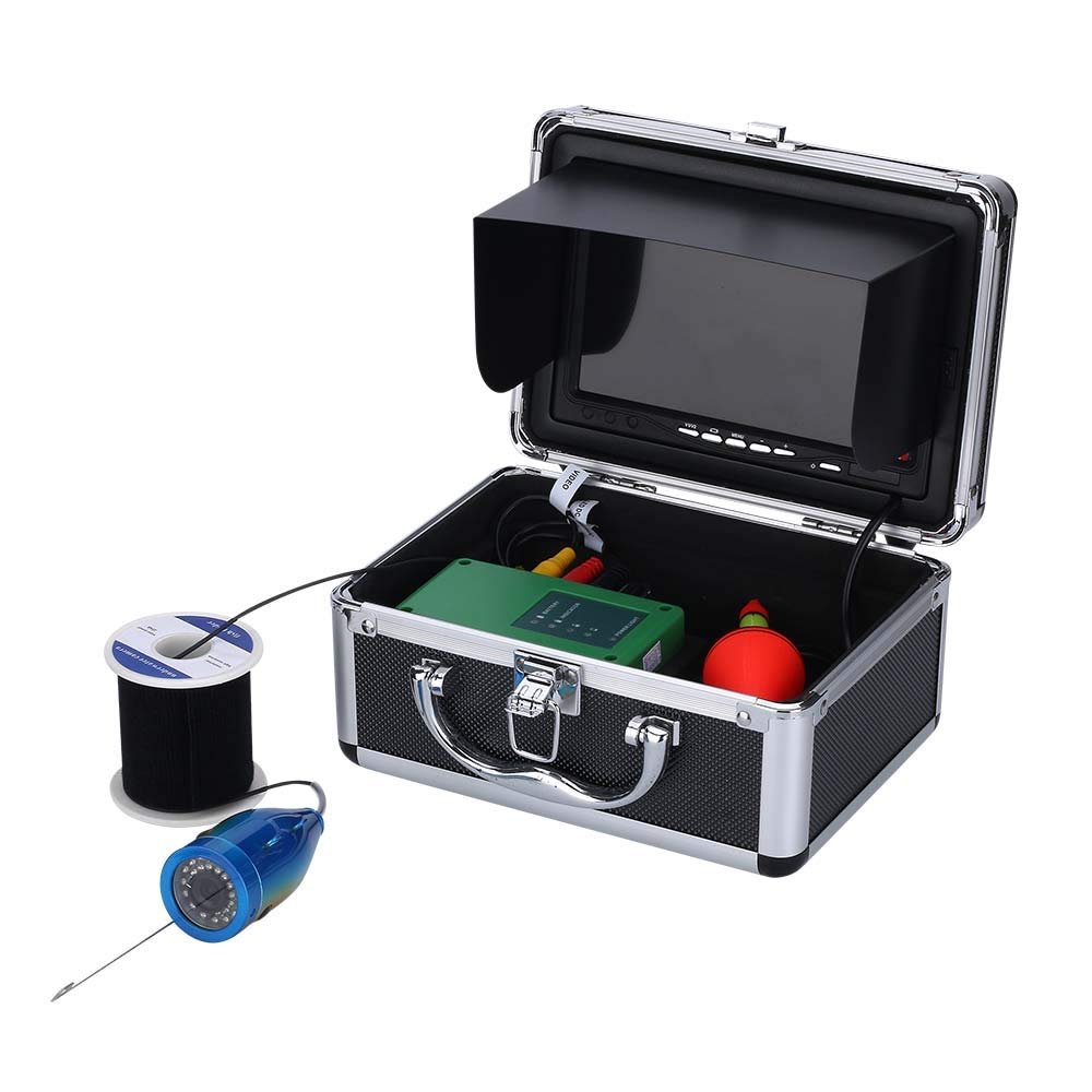 7" Inch 1000TVL Fish Finder Underwater Fishing Camera 15pcs White LEDs for Ice/Sea/River Fishing,50m (30m)