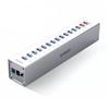 Aluminum 13 Port Multi USB3.0 HUB Splitter with 12V/5A Independent Power Supply 2 Charging Port view 1