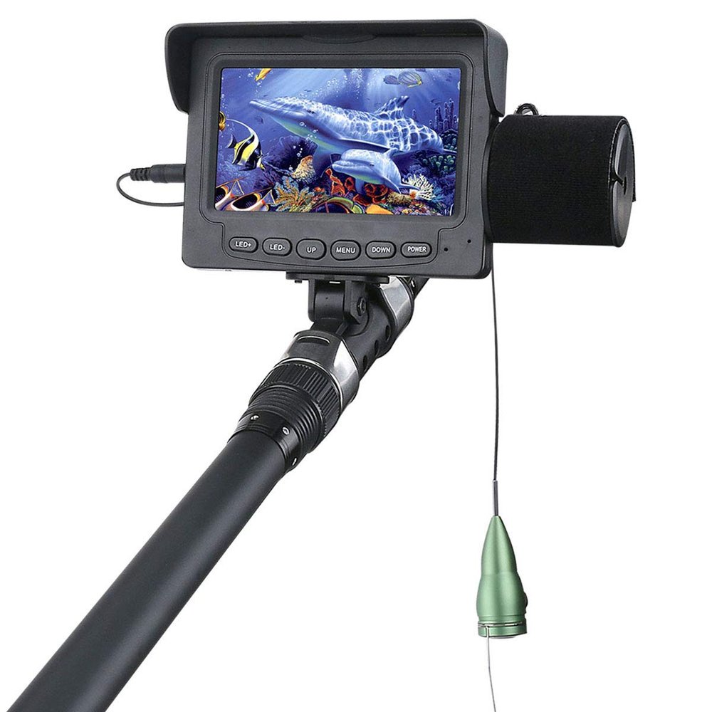 1200TVL Fish Finder Underwater Fishing Camera 4.3 inch Monitor 6PCS 6W LED Camera for Fishing,30m (15m)