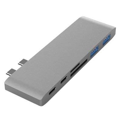 Multifunctional USB-C Hub,USB Hub 6 in 1 Type-C USB-C Hub Adapter Dual USB 3.0 Port