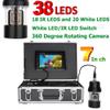 7 Inch Underwater Fishing Video Camera Fish Finder IP68 Waterproof 38 LEDs 360 Degree Rotating Camera,20m (100m) view 2