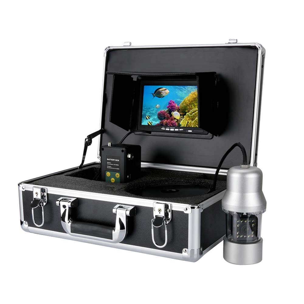 7" TFT DVR Recorder Underwater Video Fishing Camera System 0-360 Degree View, Remote Control, 14x White Lights,20m (20m)