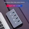 Sub-Control Switch 4-Port USB 3.0 HUB Aluminum Alloy Upto 5Gbps Multi USB Splitter for Desktop Laptop view 4