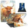Case for 6" All-New Kindle 11th Generation 2022 Release (NOT FIT Paperwhite/Oasis) PU Leather 360 Degree Rotating Swivel Stand Smart Cover with Auto Wake/Sleep for Kindle 11th Gen 2022,Highland Cow view 1