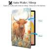 Case for 6" All-New Kindle 11th Generation 2022 Release (NOT FIT Paperwhite/Oasis) PU Leather 360 Degree Rotating Swivel Stand Smart Cover with Auto Wake/Sleep for Kindle 11th Gen 2022,Highland Cow view 3