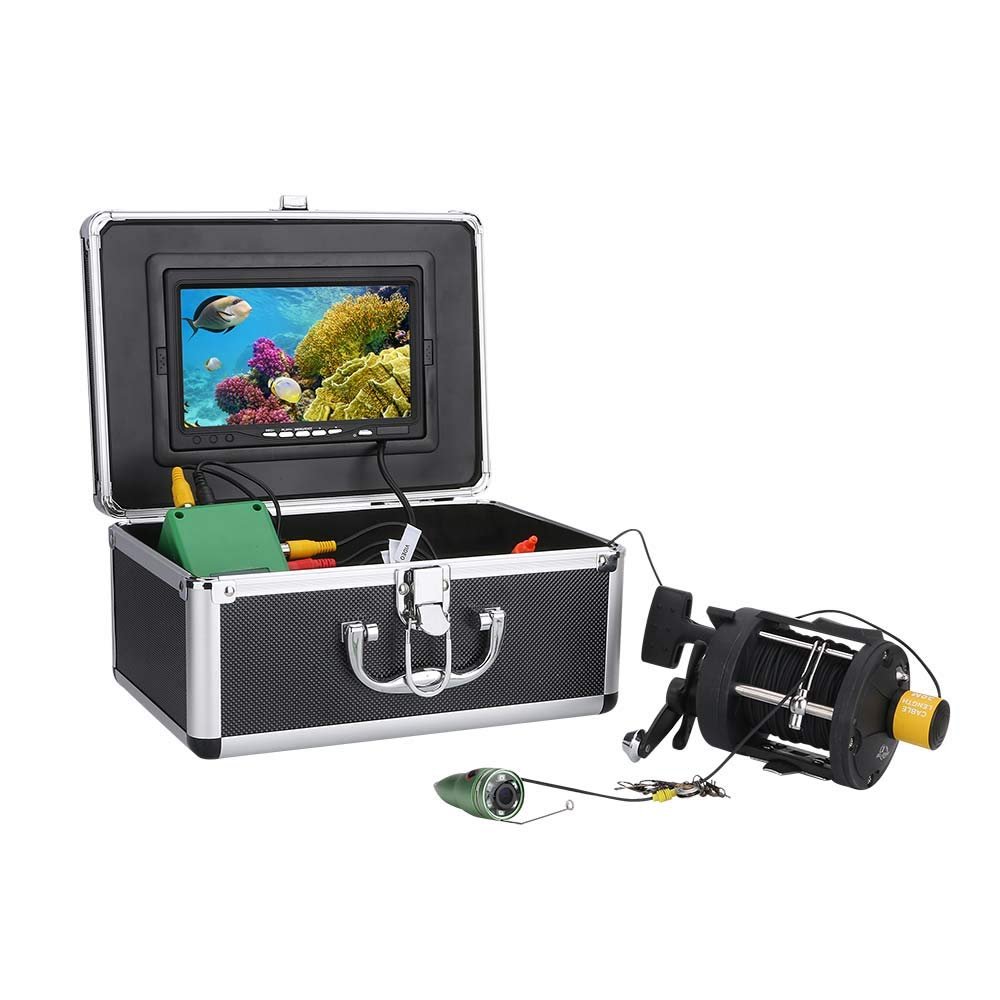 7" Inch DVR Recorder 1000tvl Underwater Fishing Video Camera Kit 6W LED Lights Video Fish Finder Lake Under Water Fish cam,25m (15m)
