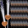 Tujoe 100 Pcs LED Wedding Sparklers Glow Sticks with Heart Shape Long Fiber Optic Wands with 3 Light Modes for Reception Valentine Proposal Carnival Birthday Party Supplies Dance Floor Props (Brown) view 1