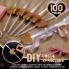 Tujoe 100 Pcs LED Wedding Sparklers Glow Sticks with Heart Shape Long Fiber Optic Wands with 3 Light Modes for Reception Valentine Proposal Carnival Birthday Party Supplies Dance Floor Props (Brown) view 2