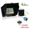 1200TVL Fish Finder Underwater Fishing Camera 4.3 inch Monitor 10PCS LED 195 Degrees Camera for Fishing,15m (30m) view 4