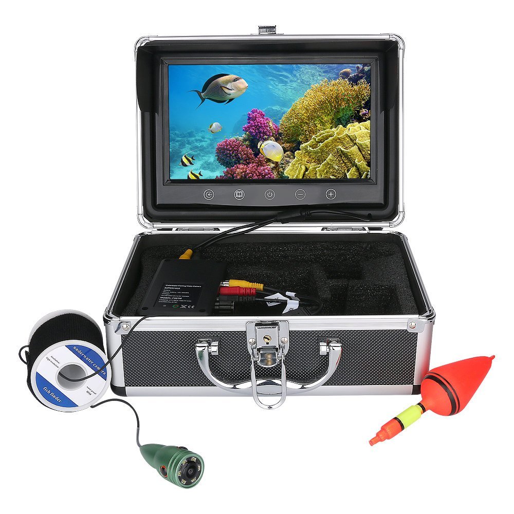 9" Inch Color Monitor 20M 1000tvl Underwater Fishing Video Camera Kit 6 PCS LED Lights,50m (30m)