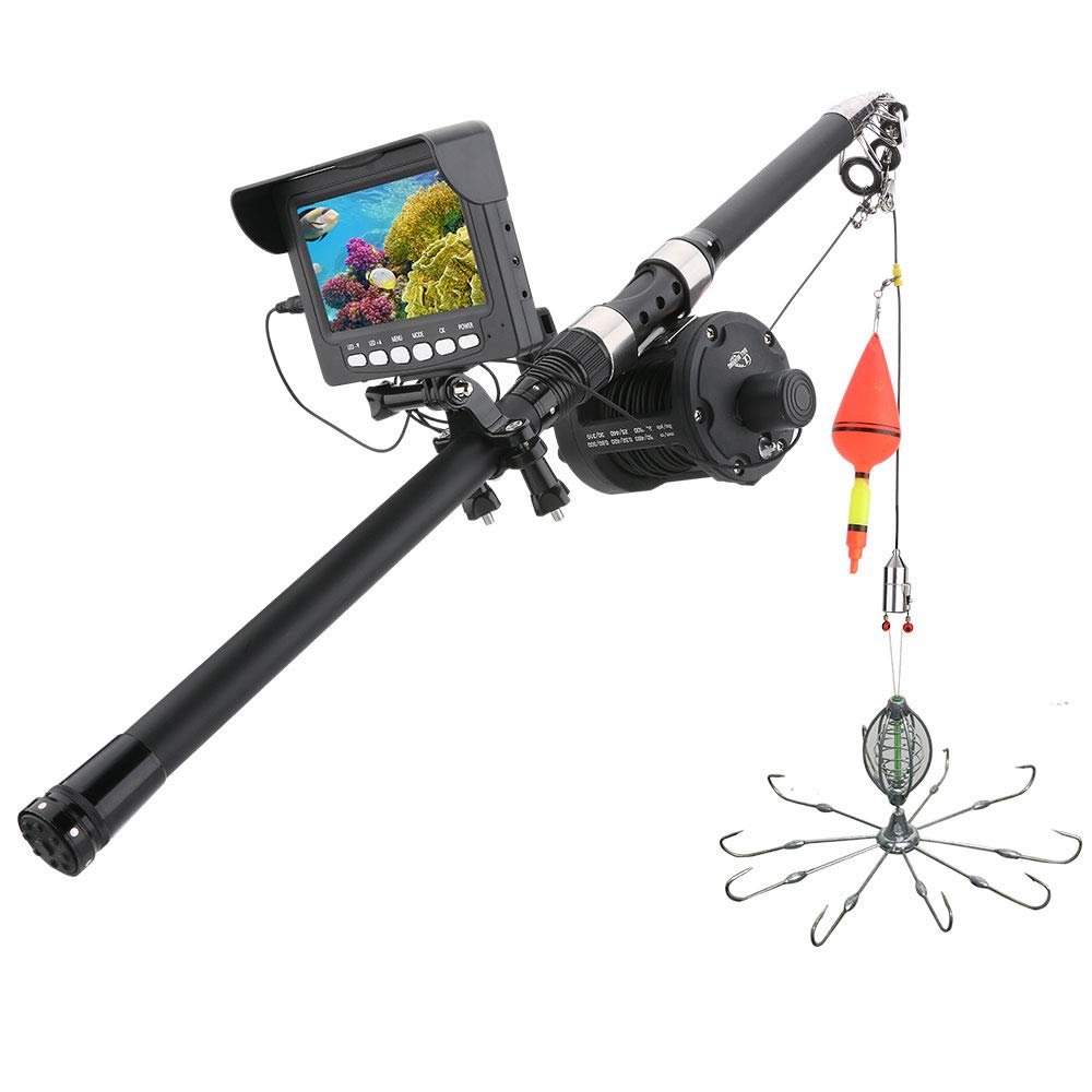 1000TVL Fish Finder Underwater Fishing Camera 4.3 inch DVR 10PCS LED 175 Degrees Sea Wheel Camera for Fishing,30m (20m)