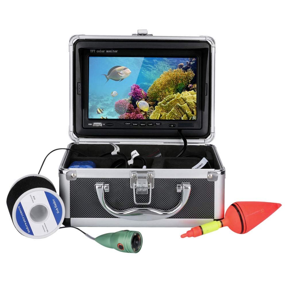 7'' Color Digital LCD 1000TVL Fish Finder HD DVR Recorder Waterproof Fishing Video Underwater Fishing Camera,20m (50m)