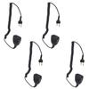 Pdflie Walkie Talkie Shoulder Mic Remote Hands Free External Speaker Microphone Collar Lapel Ptt Mic for Midland 2 Pin Two Way Radios gmrs gxt lxt frs(Black,Wired,4Pack,IP54 Waterproof) view 1