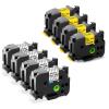 24mm Label Tape Compatible with Brother P Touch TZ Tape 24mm 0.94 Laminated Label Tape, 4 Pack TZe-155 White on Clear Tape and 4 Pack TZe-651 Black on Yellow Tape, 0.94'' 1 Inch Tape, Total 8-Pack view 1