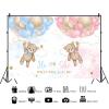 10x8ft Bear Gender Reveal Backdrop Baby Boy or Girl Pink or Blue Balloons Photography Background What Will Baby Be Banner Decorations Party Supplies Photo Booth Props view 2