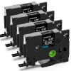4 Clear + 4 Black 9mm Label Tape Compatible Brother Ptouch TZe-121 Black on Clear Bundle with TZe-325 White on Black for P Touch PT-D210 PTH110 PT-D220 PTD600 Label Maker view 2