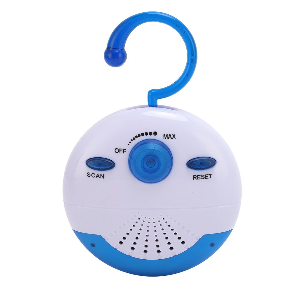 Mini Shower Radio, AM FM Radio, Portable Battery Powered Radio with Hook, Built in Speaker, for Bathroom Shower