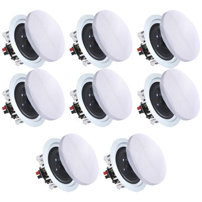 Vaiyer Set of 8-6.5 Inch 200 Watts Each Ceiling Speakers, Flush Mount in-Wall in-Ceiling 2-Way Mid Bass Woofer Speakers w/Titanium Tweeter - for Home, Office, Kitchen, Living Room