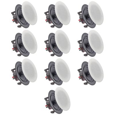 Vaiyer Set of 10 Frameless 6.5 Inch 8 Ohm 200 Watts Speakers, Flush Mount in-Wall in-Ceiling 2-Way Mid Bass Woofer Speaker - Perfect for Home, Office, Kitchen, Living Room