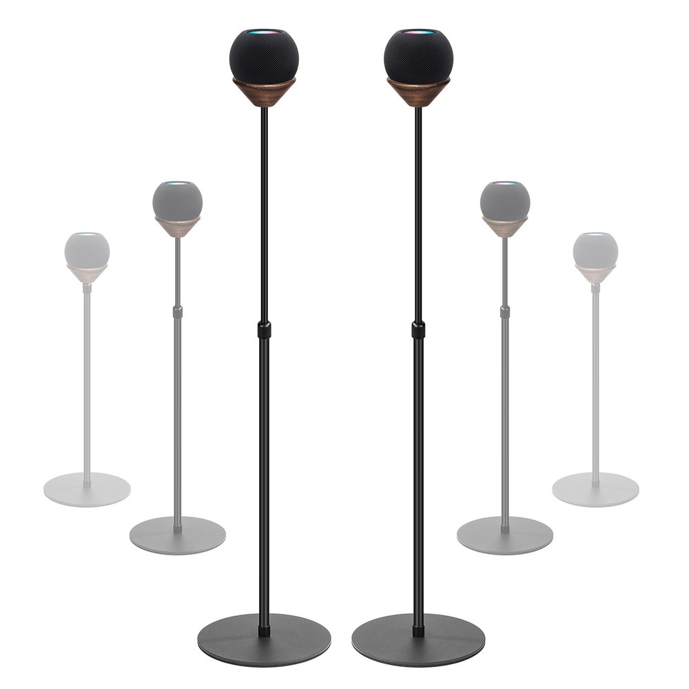 Floor Stand is Suitable for Homepod Mini, with Adjustable Height, Safety, Stability, and Anti Slip Bottom. Mini Speaker Accessories are Suitable for Living Rooms, bedrooms, Gyms(2 Pack- Black)