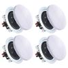 Vaiyer Set of 4 6.5 Inch 8 Ohm 200 Watts Ceiling Speakers, Flush Mount in-Wall in-Ceiling 2-Way Mid Bass Woofer Speakers with 60Hz20kHz Frequency, Titanium Dome Tweeter - Perfect for Office view 1