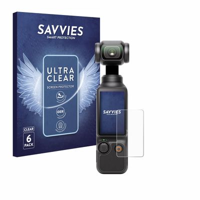 Savvies Screen Protector for DJI Osmo Pocket 3 Protection Film Clear 6-Pack