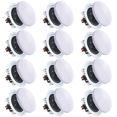 Vaiyer Set of 12 5.25 Inch 8 Ohm 175 Watts Ceiling Speakers, Flush Mount in-Wall in-Ceiling 2-Way Mid Bass Woofer Speakers with Titanium Dome Tweeter - Perfect for Home, Office