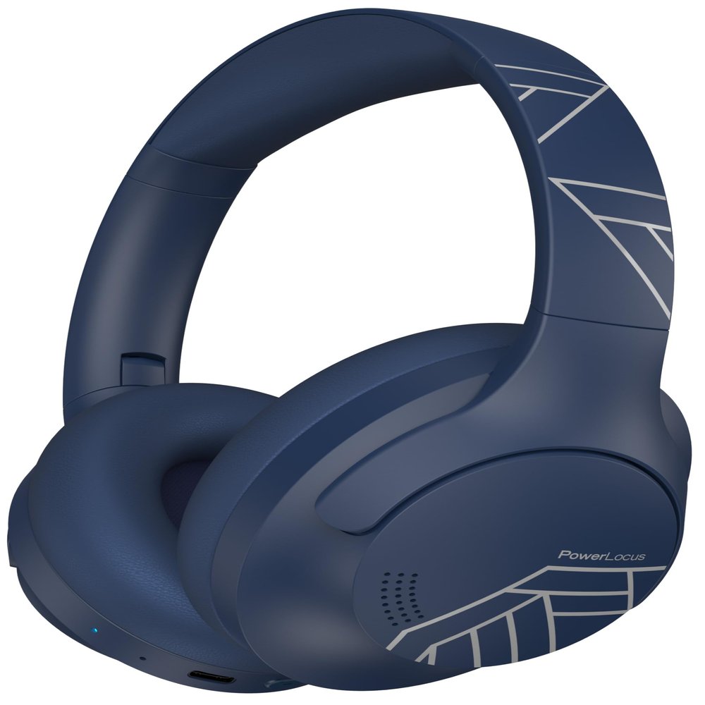 PowerLocus Bluetooth Headphones Over Ear, 50H Playtime with 4 EQ Modes Wireless Headphones with Microphone, HiFi Stereo Deep Bass, Soft Ear Cups, Foldable Lightweight Headset for Travel/Office/Workout