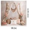 Kate 10x6.5ft Boudoir Banner Backdrops for Photography Bedroom Headboard Pillow Background Blooming Flowers Backgrounds Bridal Newborn Baby Show Studio Backdrop view 2