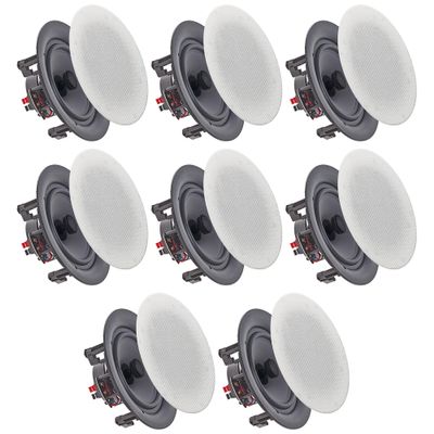 Vaiyer Set of 8 5.25 Inch 8 Ohm 175 Watts Speakers, Flush Mount in-Wall in-Ceiling 2-Way Mid Bass Woofer Speaker - Perfect for Home, Office, Kitchen, Living Room