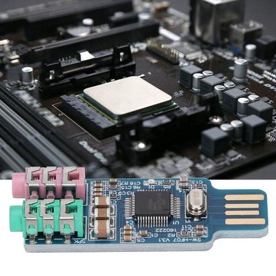 Cm108 Chip USB Audio Adapter, External Sound Card, Portable for Active Speaker Earphone