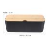 Alipis Plastic Cord Organizer with Wooden Cover for Home Office and Living Room Easy Cable Storage for Wires and Adapters view 2
