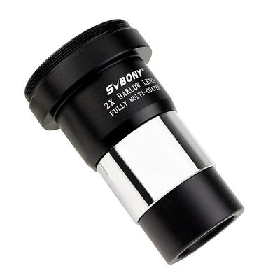 1.25" 2X Barlow Lens Multi-coated All Metal for Standard Telescope Eyepiece Astronomy/T Adapter Double Lens