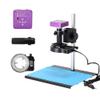 51MP Industrial Digital Video Microscope Camera + 130X C- Mount Lens 56 LED Ring Light + Stand for PCB Repair view 1